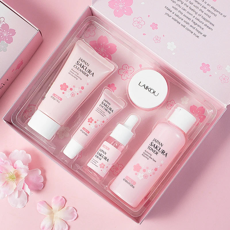 Kit de Cuidados com a Pele LAIKOU – Hidratação, Clareamento, Antimanchas e Rejuvenescimento | 5 Peças