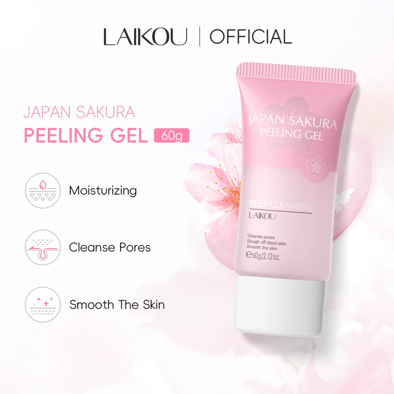 Peeling Gel Esfoliante Facial LAIKOU– Remoção de Células Mortas, Renovação e Iluminação da Pele